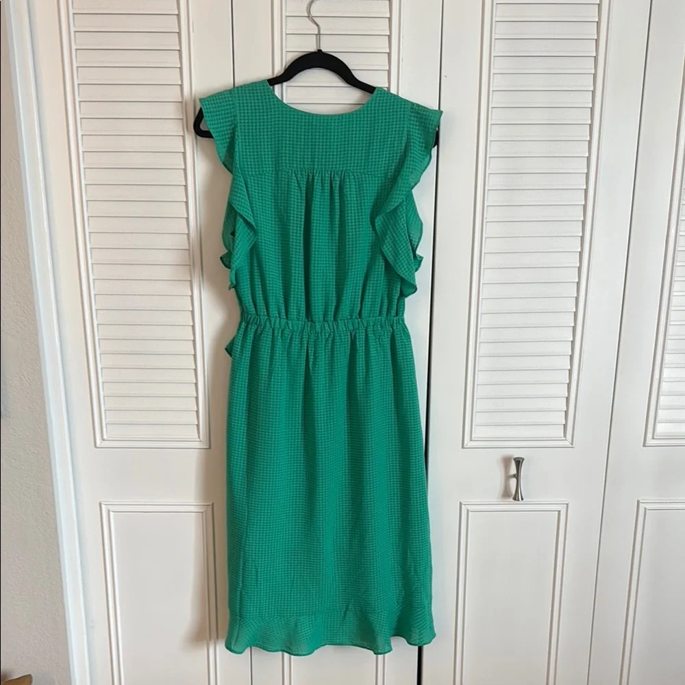 Green Ruffle Wrap Dress - Picture 3 of 4